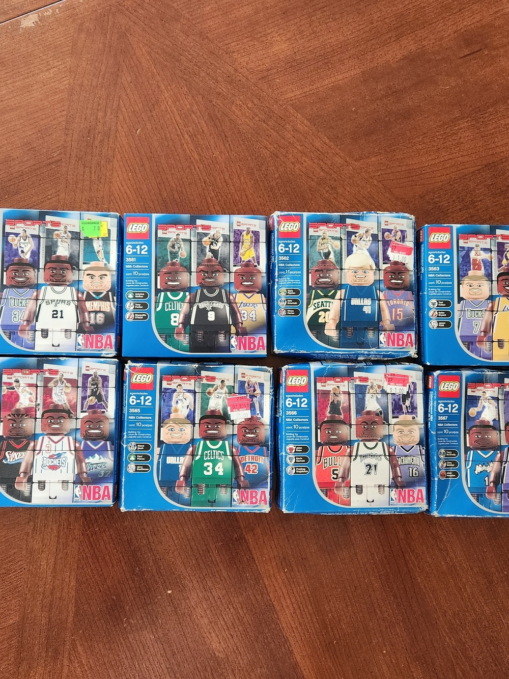 2003 LEGO NBA Minifigure Collectible Set Damaged Boxes, Cards/Legos Unopened